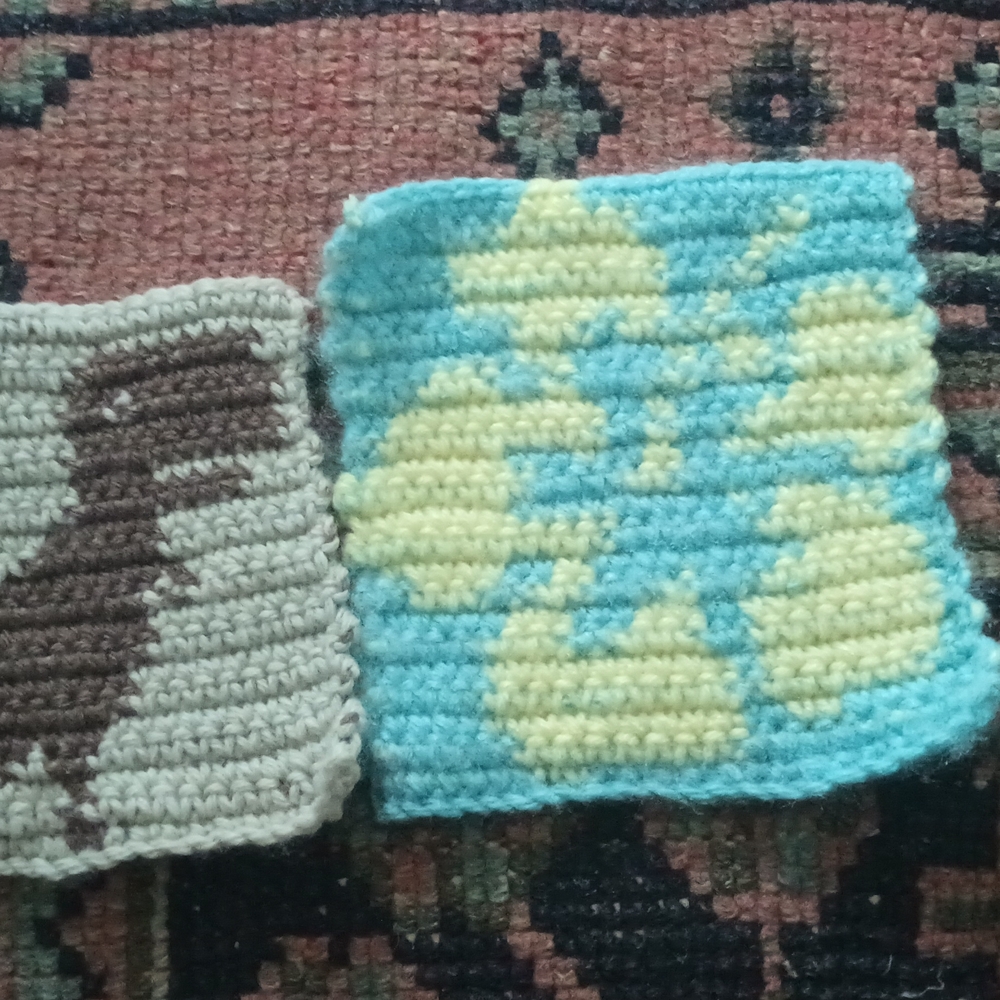 Crochet Wifi Dinosaur and Floral Coasters